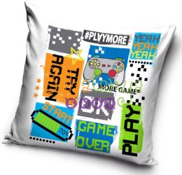 Gamer Try Again párna, díszpárna 40 x 40 cm