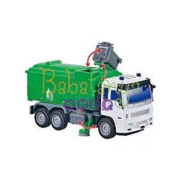 Távirányítós, Világító Utcaseprő Kukásautó - Lítium Akkus kukával, dönthető és nyitható platóval Kukás Autó